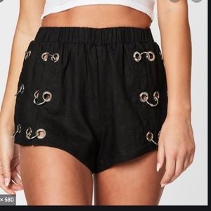 LF Millau Black Ring Shorts NWT